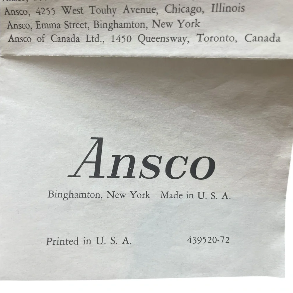 Vintage 1965 Ansco Cadet II Camera Set